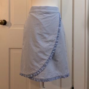 J Crew Oxford faux wrap skirt